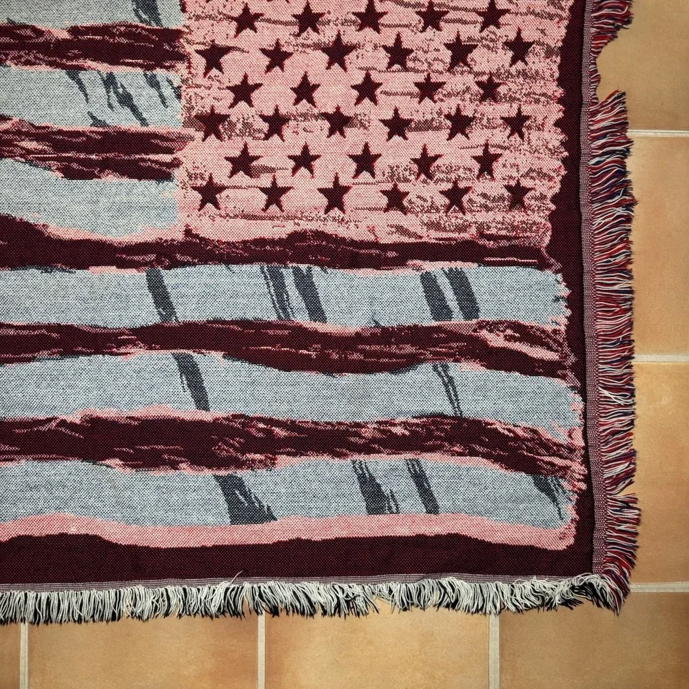 American Flag Vintage Tapestry Throw Blanket Patriotic USA Northwest Company - Picture 8 of 14
